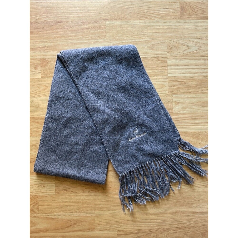 Alpaca Camargo Gray Wool Soft Rectangular Scarf W… - image 1